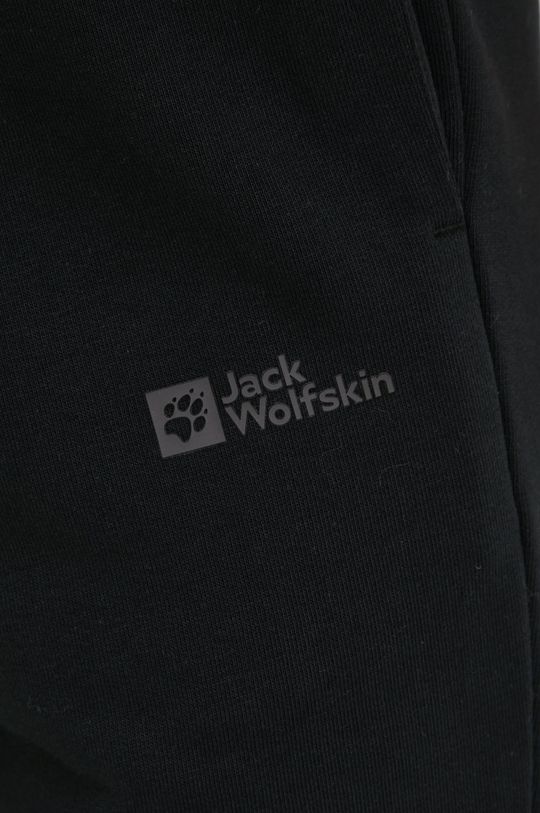Jack Wolfskin pantaloni de trening din bumbac femei, culoarea negru, ANSWEAR.ro