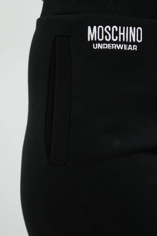 czarny Moschino Underwear spodnie dresowe bawełniane