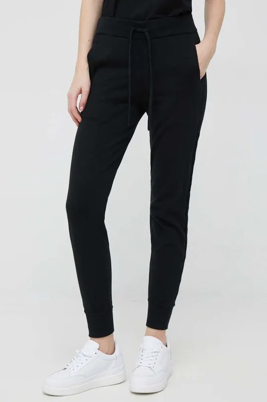 czarny Lauren Ralph Lauren spodnie dresowe z domieszką kaszmiru Damski