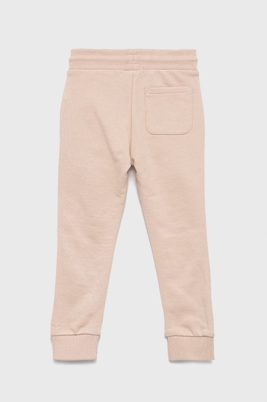 Παιδικό βαμβακερό παντελόνι Calvin Klein Jeans παστέλ ροζ