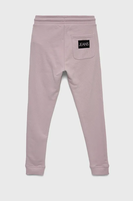 Παιδικό βαμβακερό παντελόνι Calvin Klein Jeans ροζ