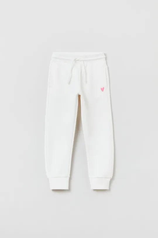 белый Детские хлопковые штаны OVS Для девочек