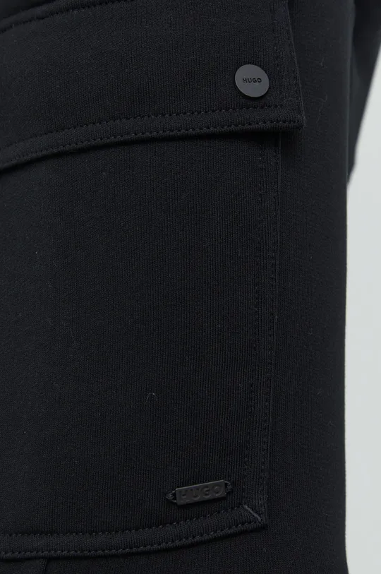 czarny HUGO spodnie bawełniane