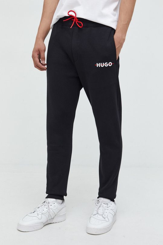 czarny HUGO spodnie dresowe 50481152 Męski