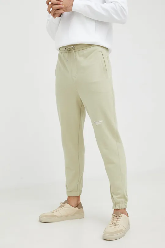 πράσινο Βαμβακερό παντελόνι Calvin Klein Jeans Ανδρικά