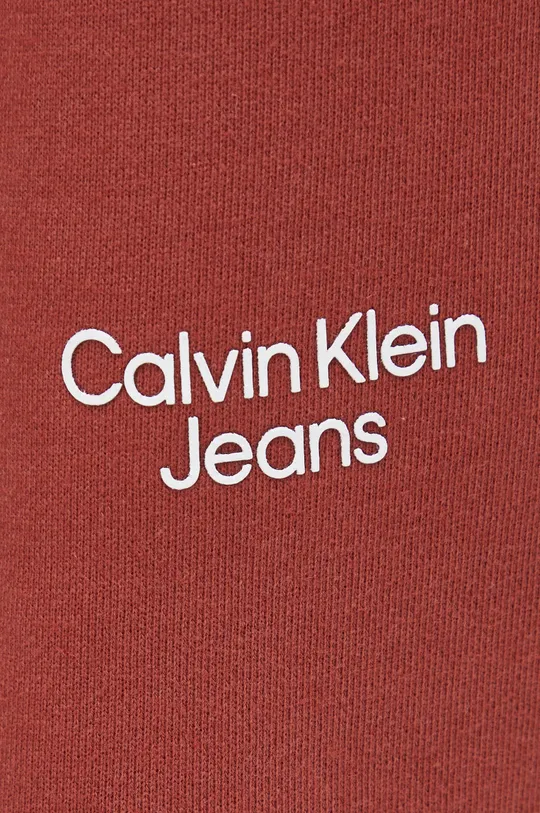 κόκκινο Βαμβακερό παντελόνι Calvin Klein Jeans
