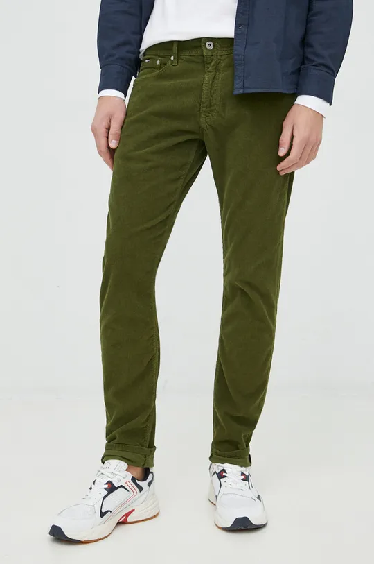 Pepe Jeans spodnie sztruksowe zielony