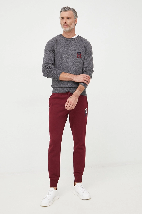 Tepláky Tommy Hilfiger burgundské