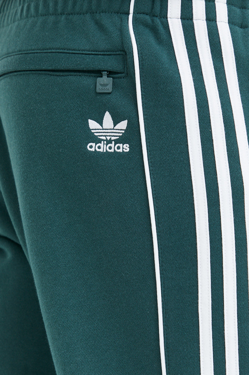 Хлопковые спортивные штаны adidas Originals мужские цвет зелёный с ...