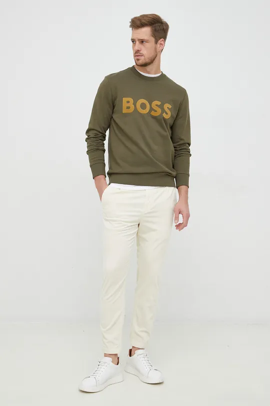 Κοτλέ παντελόνι BOSS Boss Casual μπεζ