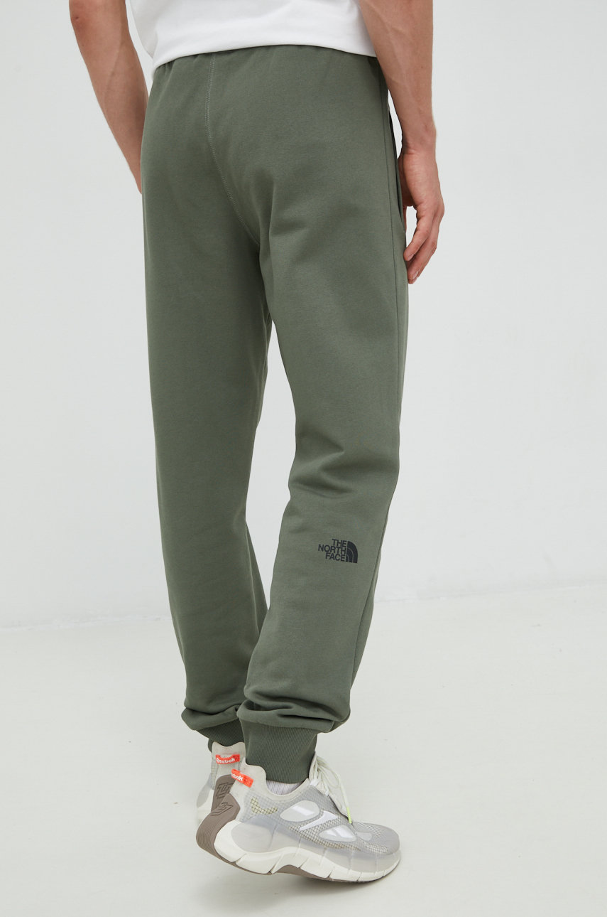 Хлопковые спортивные штаны The North Face мужские цвет зелёный ...