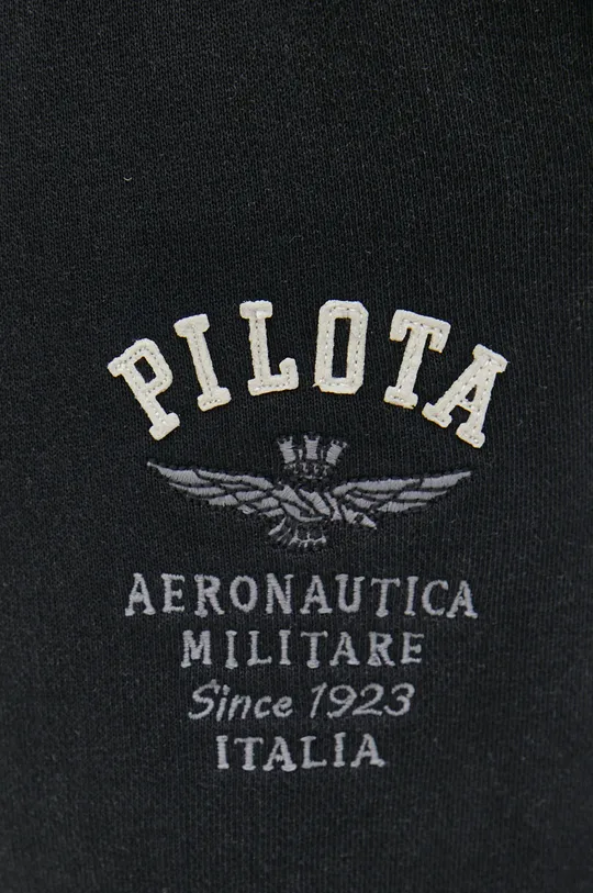 czarny Aeronautica Militare spodnie dresowe bawełniane