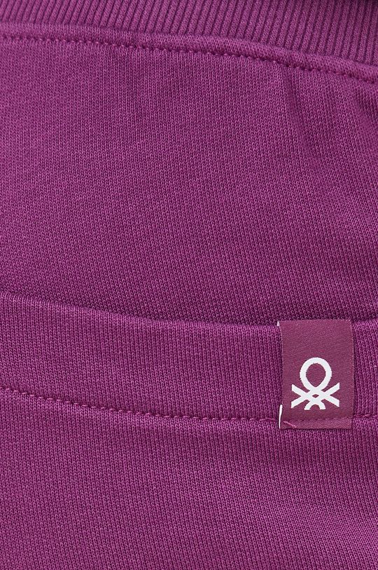 fioletowy United Colors of Benetton spodnie dresowe bawełniane