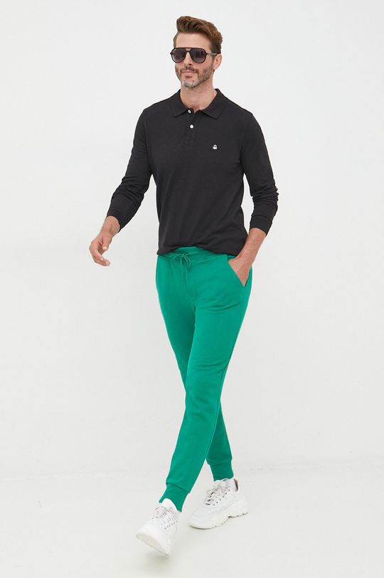 United Colors of Benetton spodnie dresowe bawełniane zielony