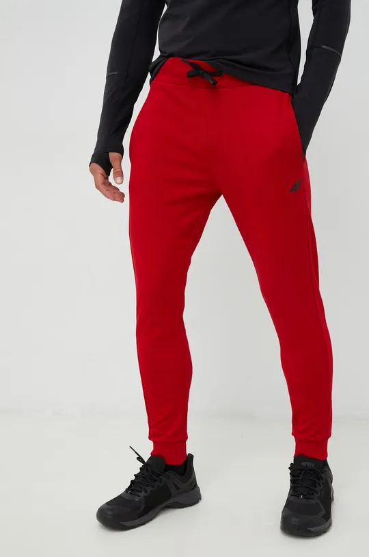 4F spodnie dresowe czerwony