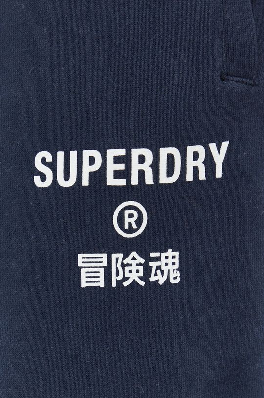 granatowy Superdry spodnie dresowe bawełniane