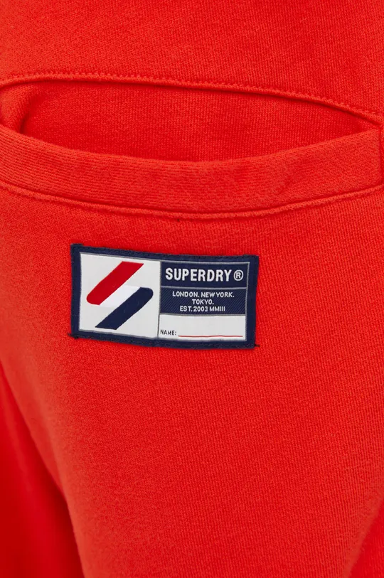 czerwony Superdry spodnie dresowe bawełniane