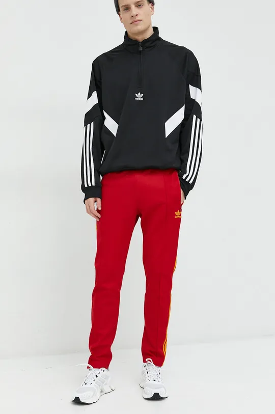 czerwony adidas Originals spodnie dresowe Męski