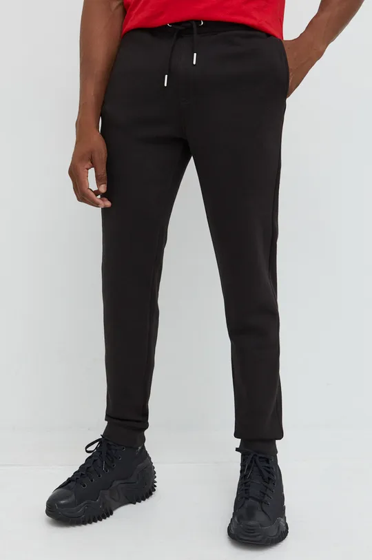 czarny Solid spodnie dresowe Męski