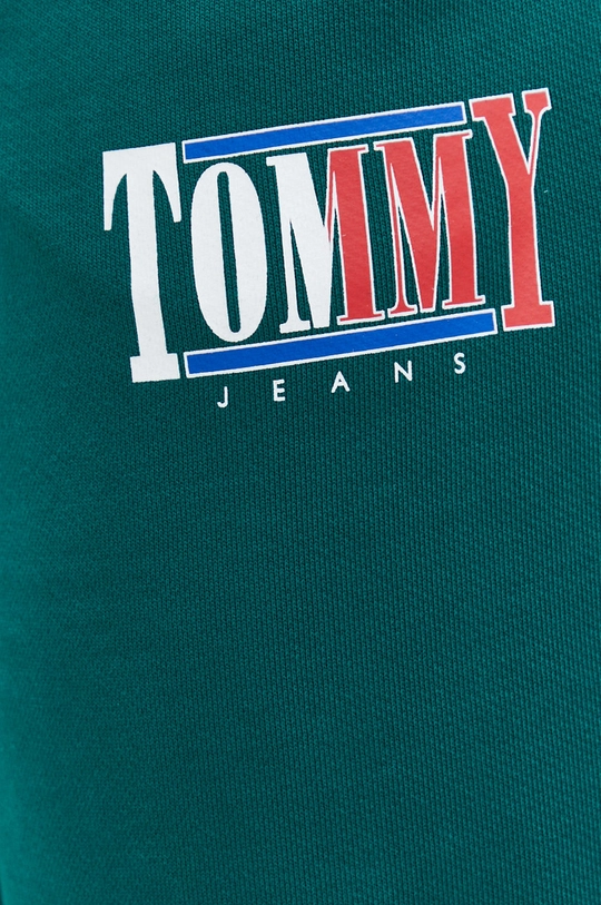 zielony Tommy Jeans spodnie dresowe bawełniane