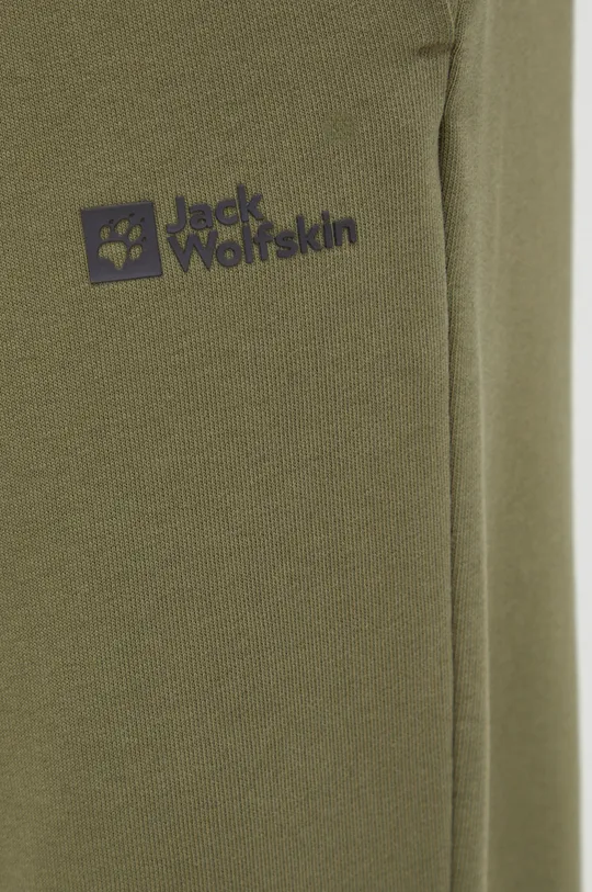 зелений Бавовняні спортивні штани Jack Wolfskin