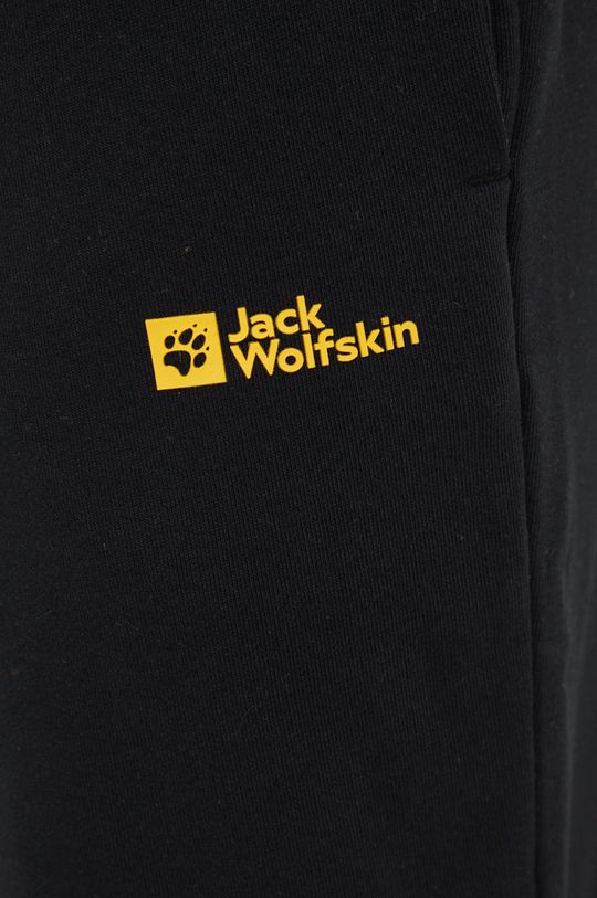 czarny Jack Wolfskin spodnie dresowe bawełniane