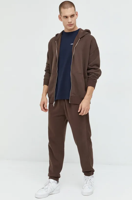 Abercrombie & Fitch spodnie dresowe brązowy