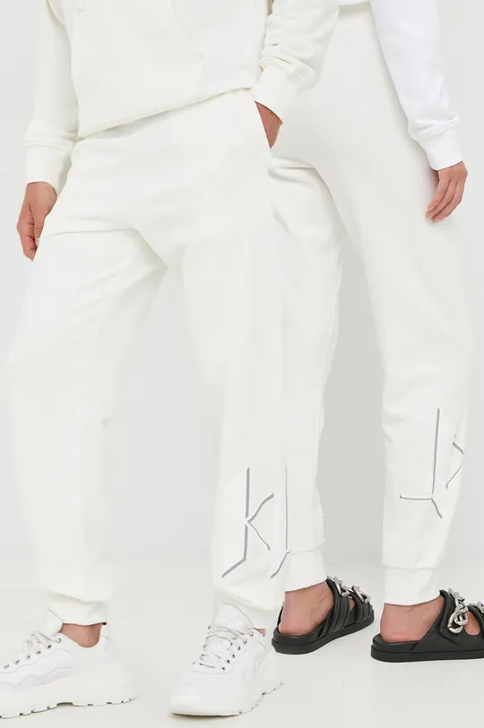 λευκό Παντελόνι φόρμας Karl Lagerfeld Unisex