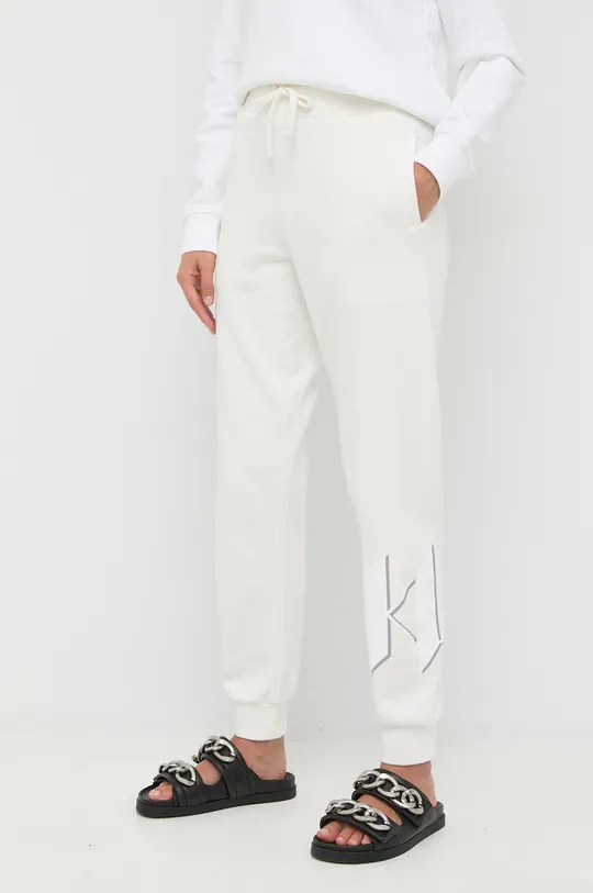 λευκό Παντελόνι φόρμας Karl Lagerfeld