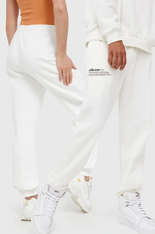λευκό Βαμβακερό παντελόνι Ellesse Unisex