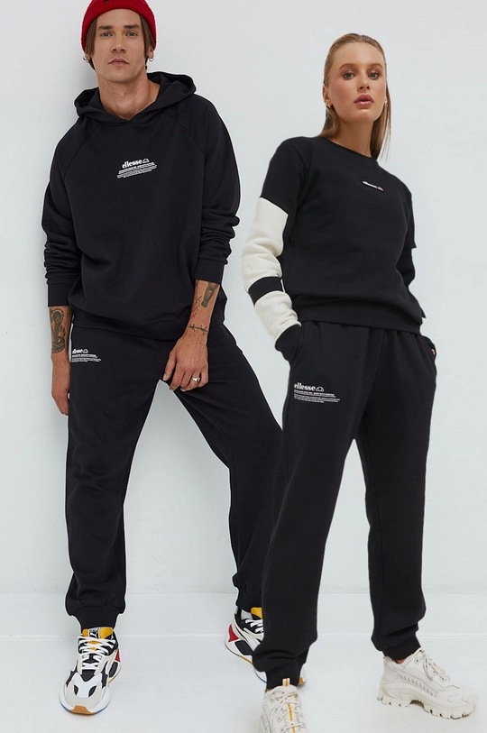 μαύρο Βαμβακερό παντελόνι Ellesse Unisex