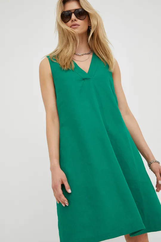 zelena Lanena haljina Marc O'Polo Ženski