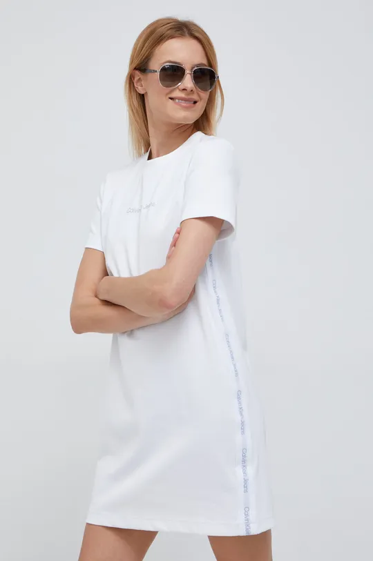 bela Obleka Calvin Klein Jeans Ženski