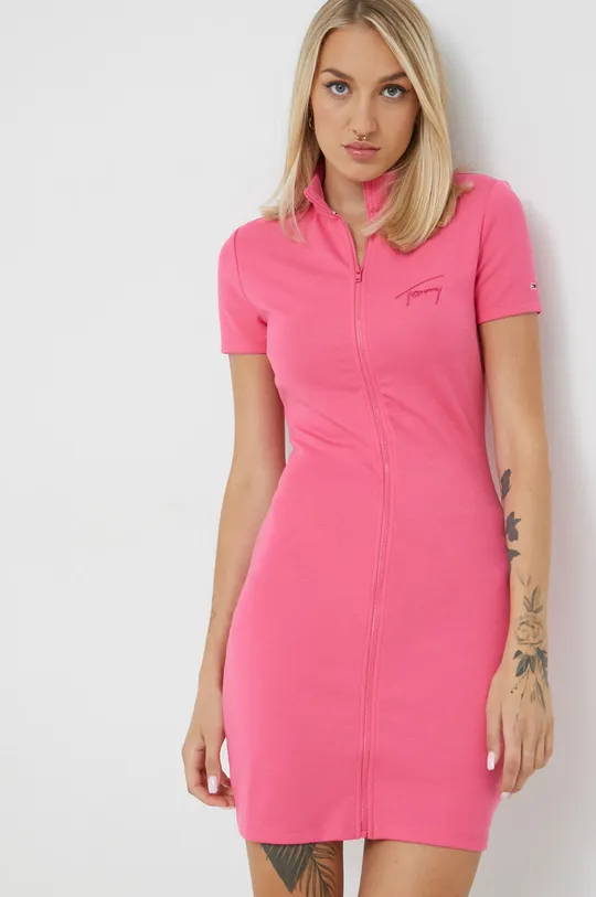 ροζ Φόρεμα Tommy Jeans Γυναικεία