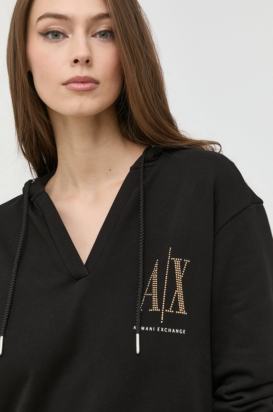 fekete Armani Exchange pamut ruha