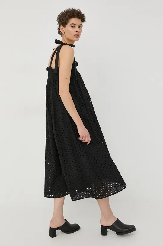 Βαμβακερό φόρεμα Bruuns Bazaar μαύρο