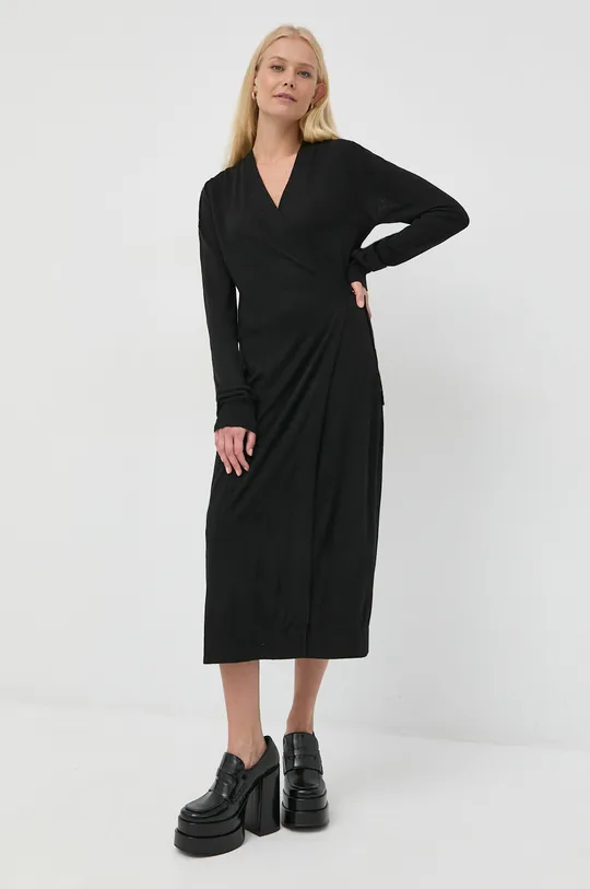 Twinset vestito con aggiunta di lana nero