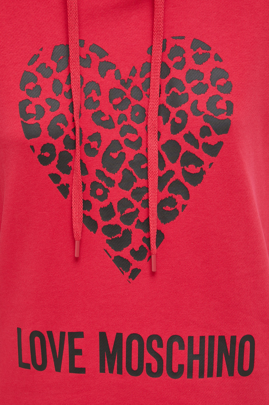 Love Moschino sukienka bawełniana, kolor czerwony mini prosta