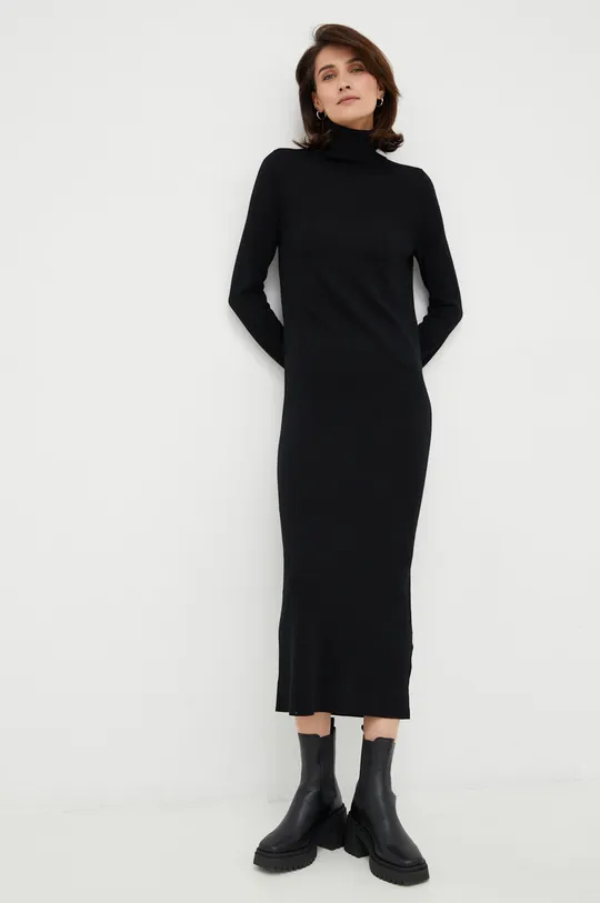 μαύρο Μάλλινο φόρεμα Calvin Klein Γυναικεία