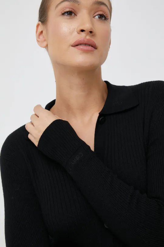 fekete Calvin Klein ruha gyapjú keverékből