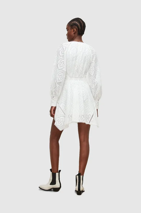 biały AllSaints sukienka bawełniana IRINA BRODERIE DRESS
