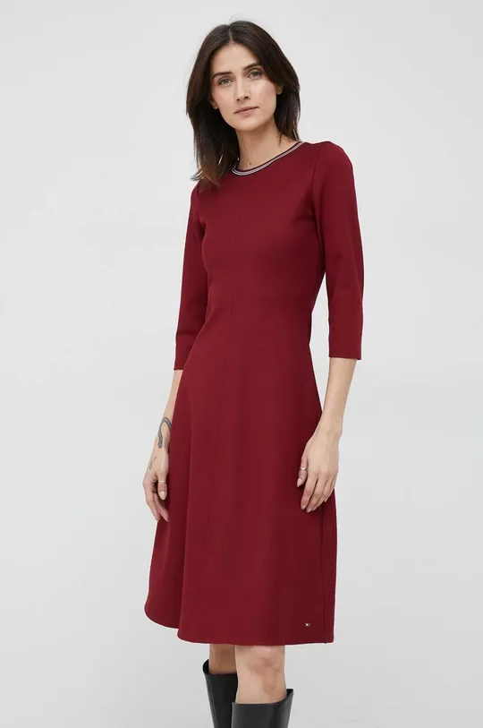 burgundské šaty Tommy Hilfiger