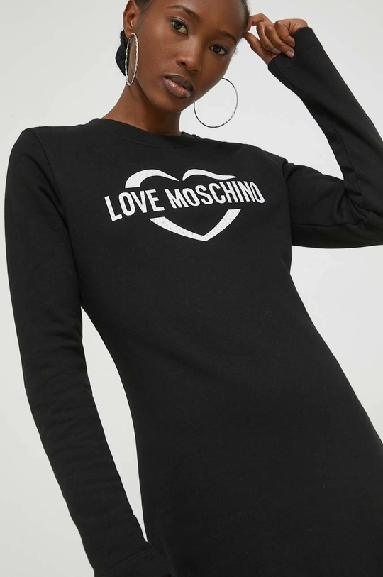 črna Bombažna obleka Love Moschino