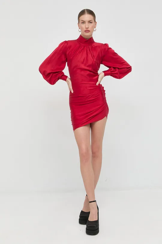 Μεταξωτό φόρεμα Elisabetta Franchi κόκκινο