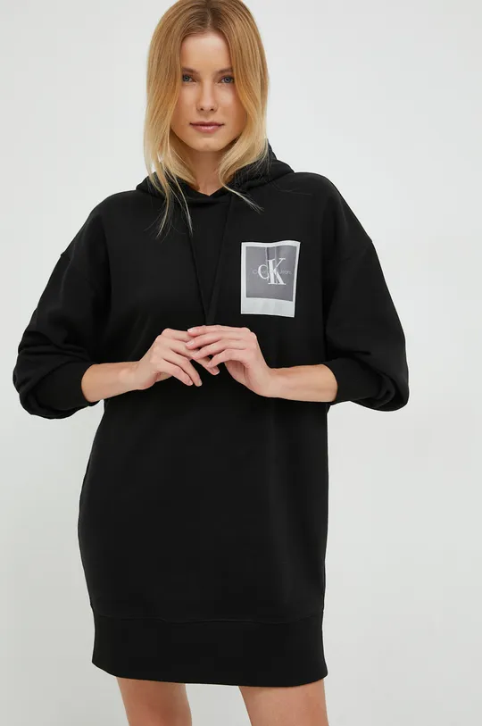 чёрный Хлопковое платье Calvin Klein Jeans Женский