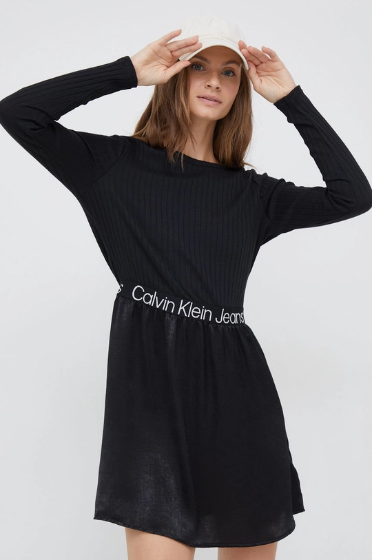 čierna Šaty Calvin Klein Jeans