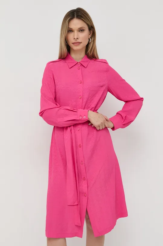 ružová Šaty s prímesou hodvábu Pinko Dámsky