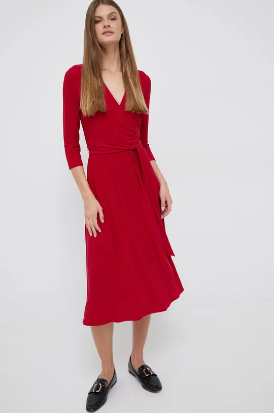 červená Šaty Lauren Ralph Lauren Dámsky