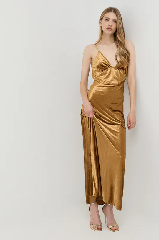 Šaty Bardot zlatá
