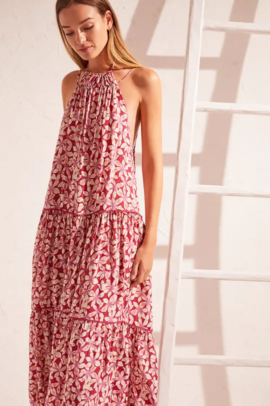 Φόρεμα παραλίας women'secret Vi Long Flower Dress ροζ